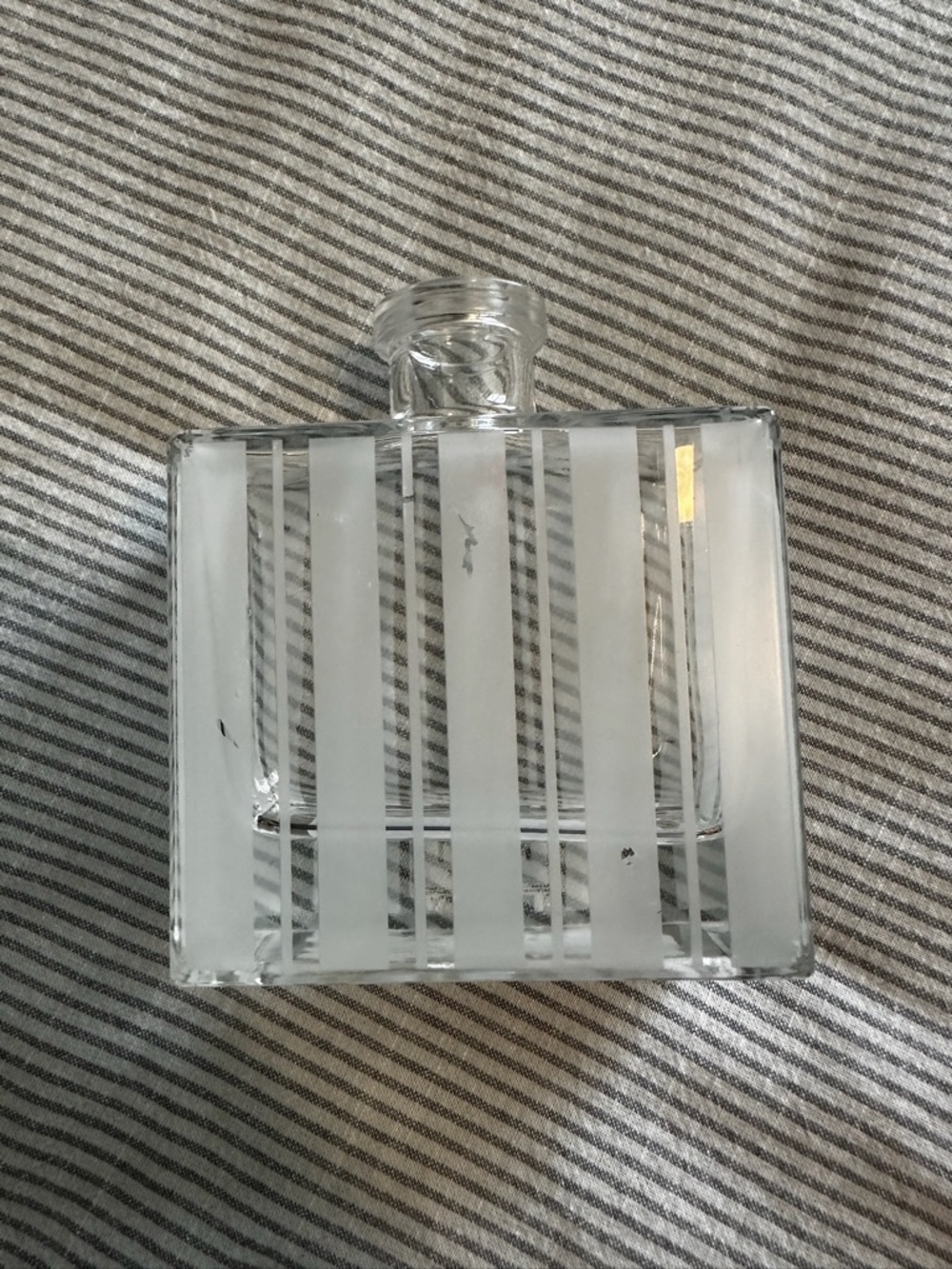 NEST New York Glass Perfume Bottle with Frosted Vertical Stripes - Picture 2 of 3